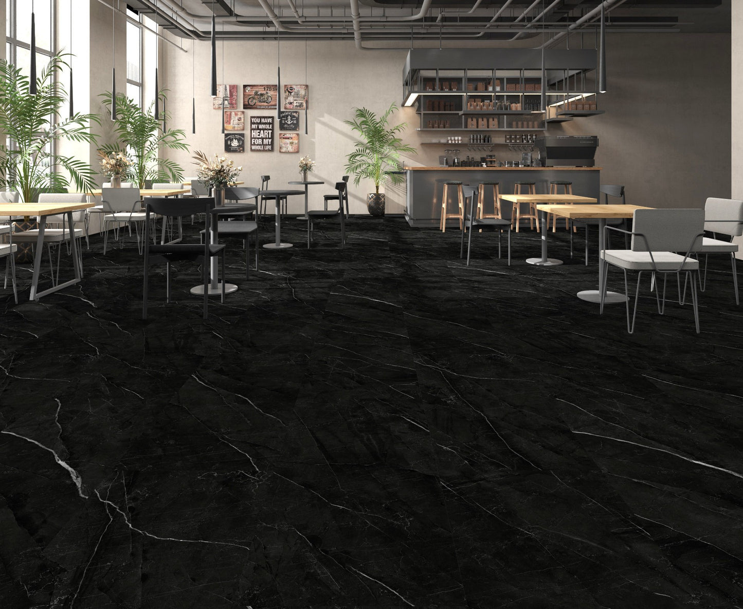 Črni Sahara Marmor - SPC Talne plošče